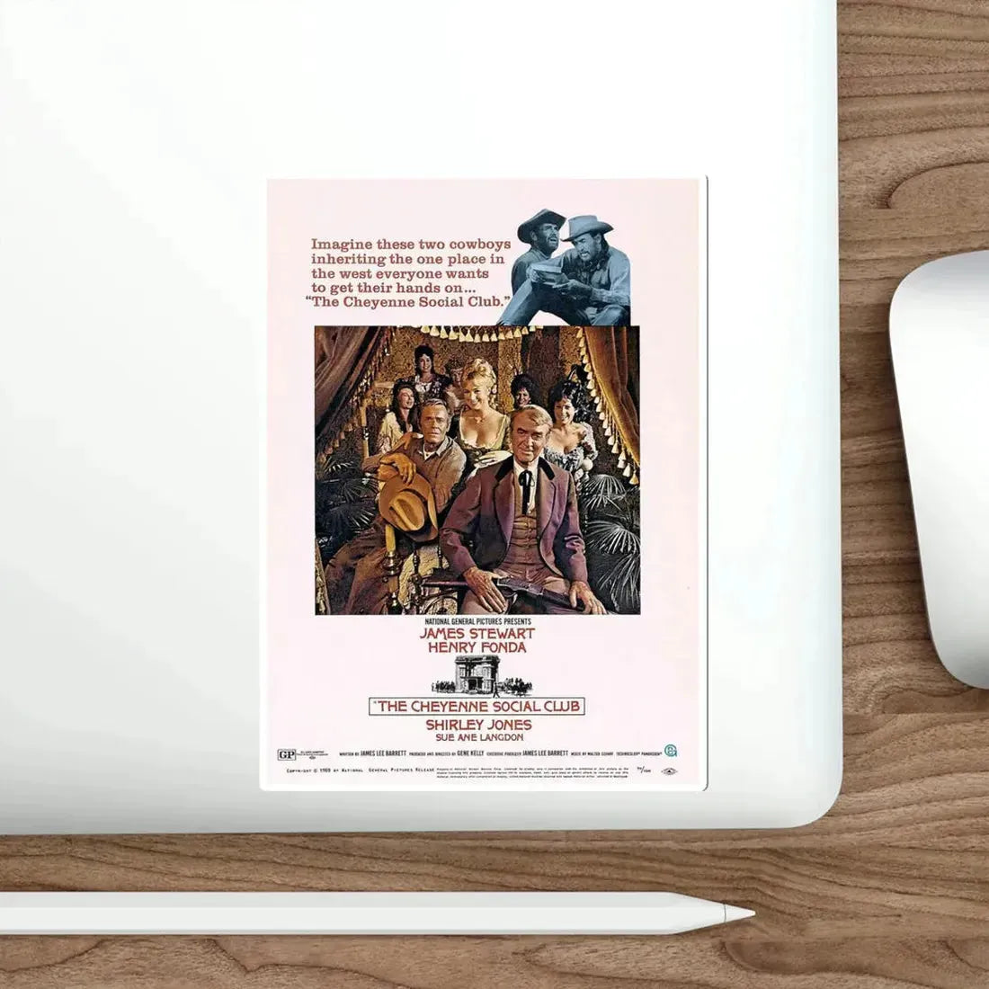 The Cheyenne Social Club 1970 Movie Poster STICKER Vinyl Die-Cut Decal - The Sticker Space
