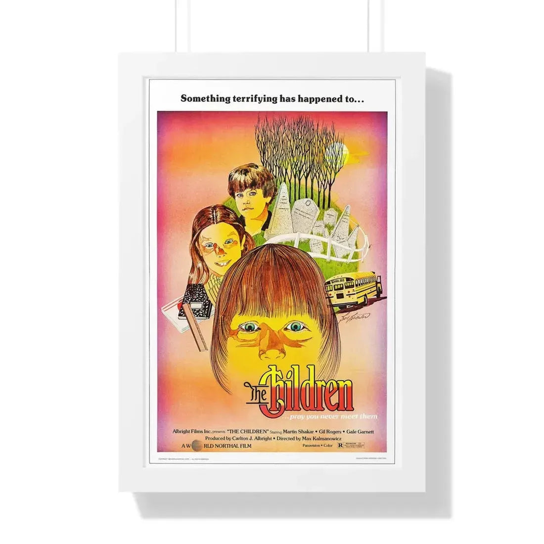 THE CHILDREN 1980 - Framed Movie Poster 16″ x 24″ White - The Sticker Space