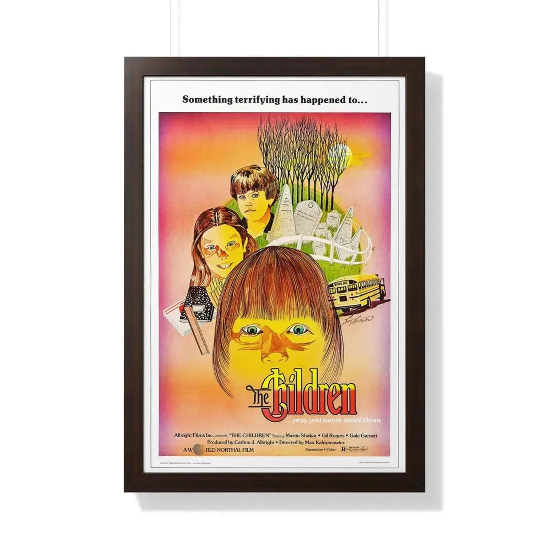 THE CHILDREN 1980 - Framed Movie Poster 20" x 30" Walnut - The Sticker Space
