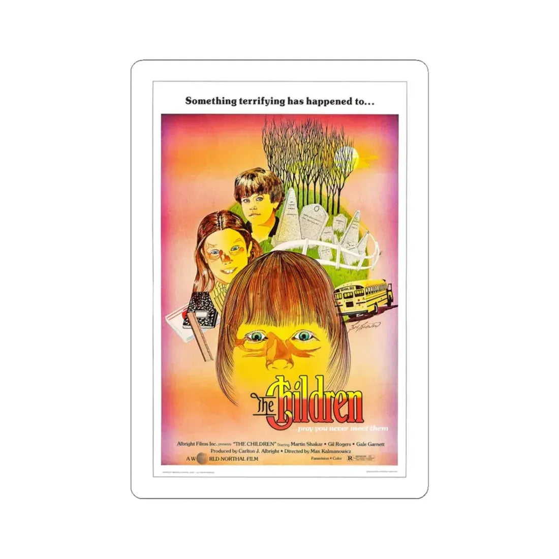 The Children 1980 Movie Poster - STICKER Vinyl Kiss-Cut Decal 3 Inch White - The Sticker Space