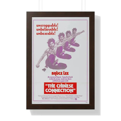 THE CHINESE CONNECTION 1972 - Framed Movie Poster 16″ x 24″ Walnut - The Sticker Space