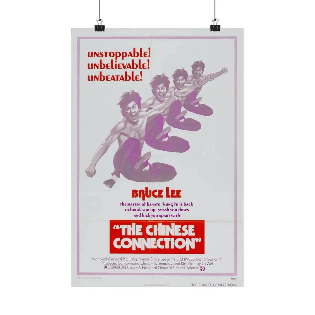 THE CHINESE CONNECTION 1972 - Paper Movie Poster 12″ x 18″ Matte - The Sticker Space