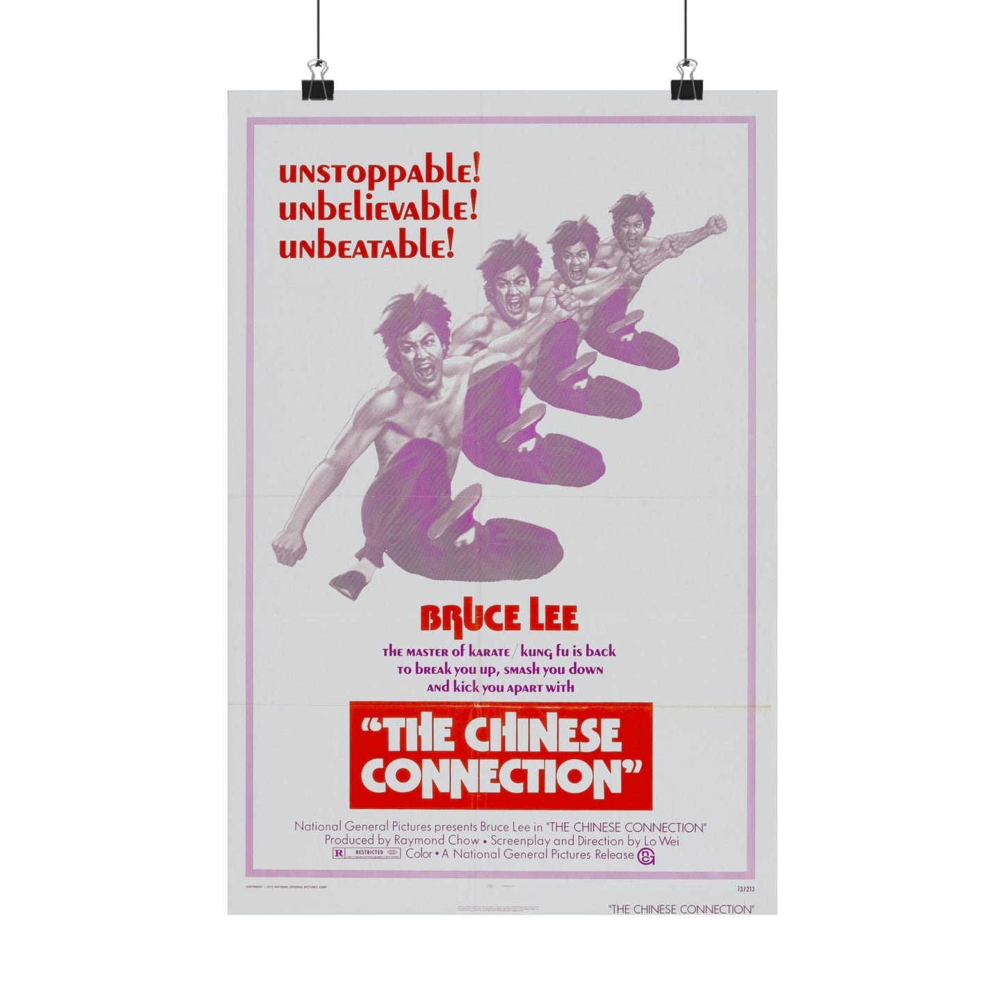 THE CHINESE CONNECTION 1972 - Paper Movie Poster-12″ x 18″-The Sticker Space