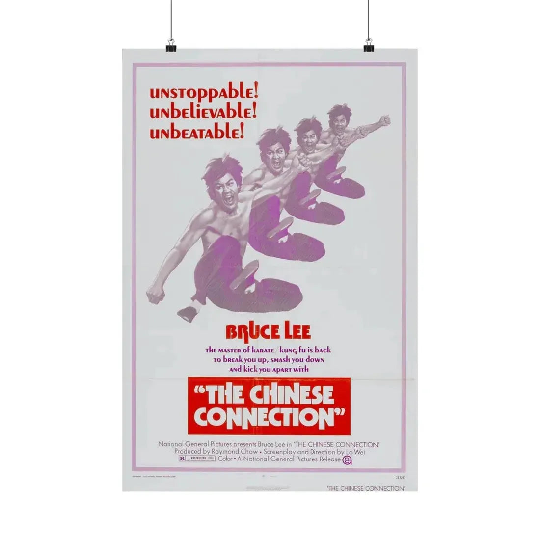 THE CHINESE CONNECTION 1972 - Paper Movie Poster 20″ x 30″ Matte - The Sticker Space