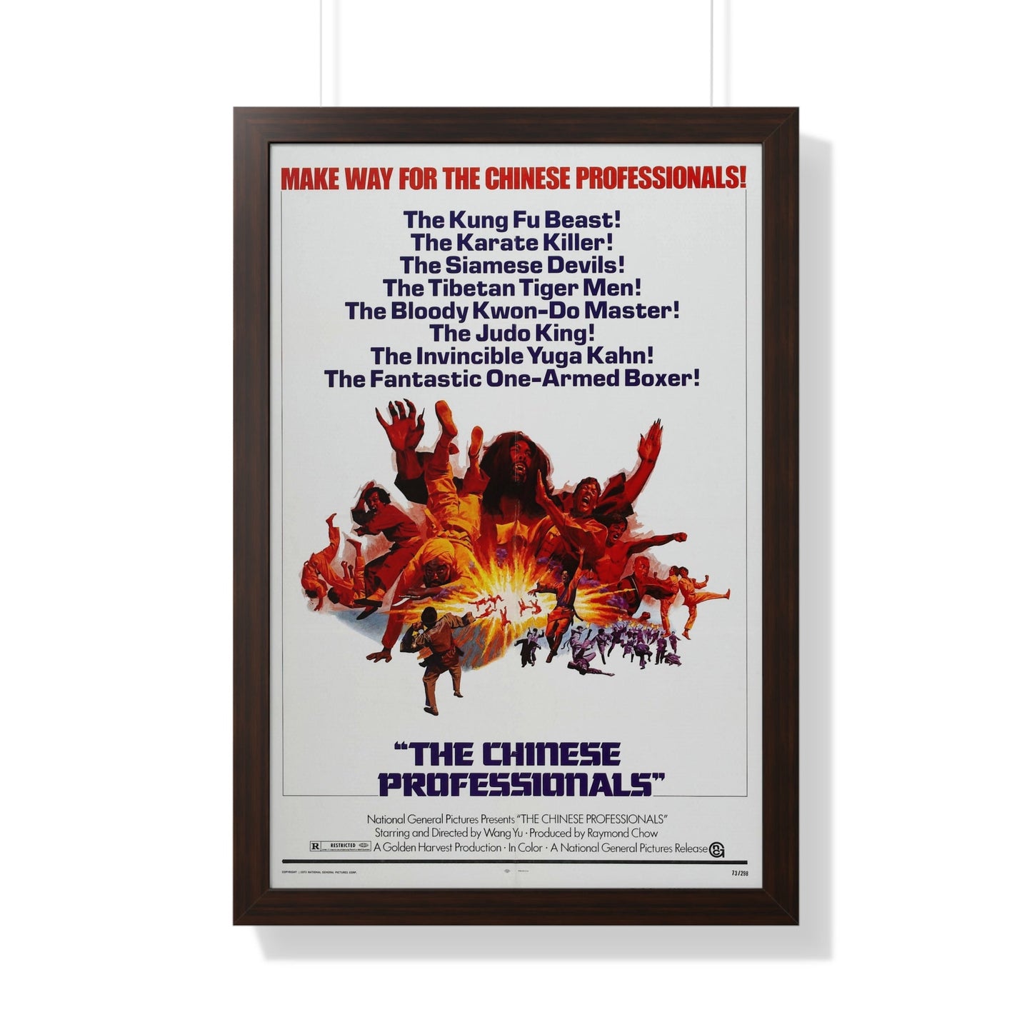 THE CHINESE PROFESSIONALS (THE ONE ARMED BOXER) 1972 - Framed Movie Poster-20" x 30"-The Sticker Space