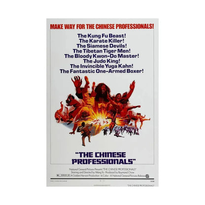 THE CHINESE PROFESSIONALS (THE ONE ARMED BOXER) 1972 - Paper Movie Poster - The Sticker Space