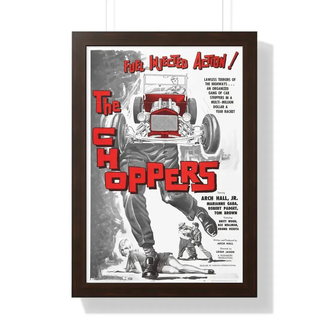 THE CHOPPERS 1961 - Framed Movie Poster 16″ x 24″ Walnut - The Sticker Space