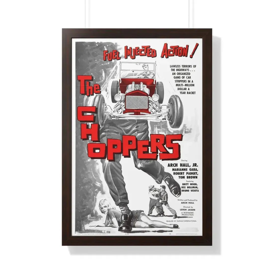 THE CHOPPERS 1961 - Framed Movie Poster 20" x 30" Walnut - The Sticker Space