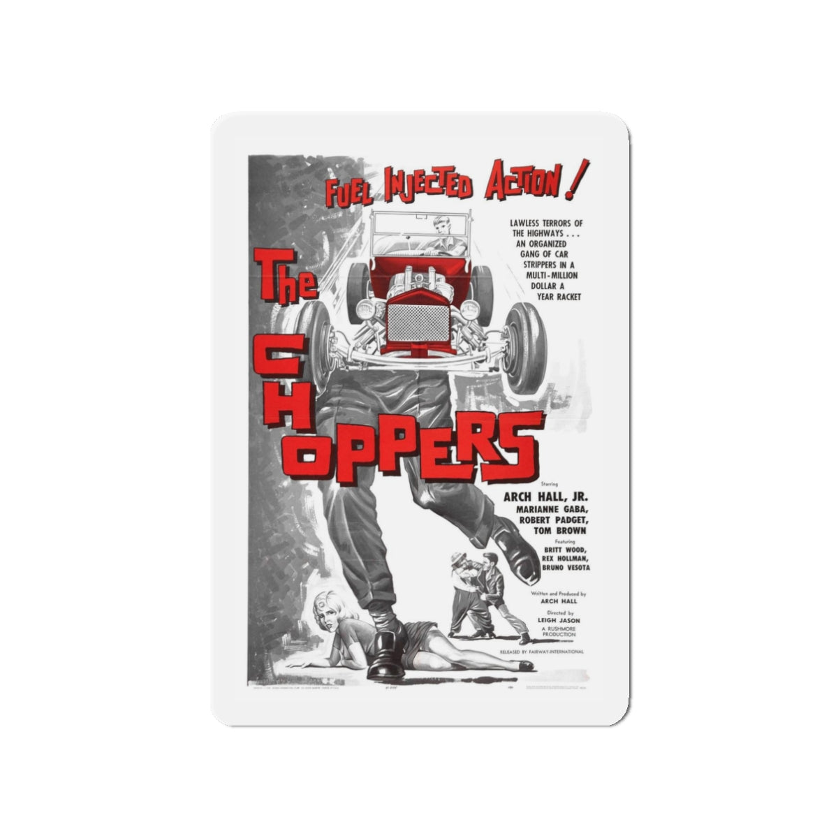 THE CHOPPERS 1961 Movie Poster - Refrigerator Magnet-3" x 3"-The Sticker Space