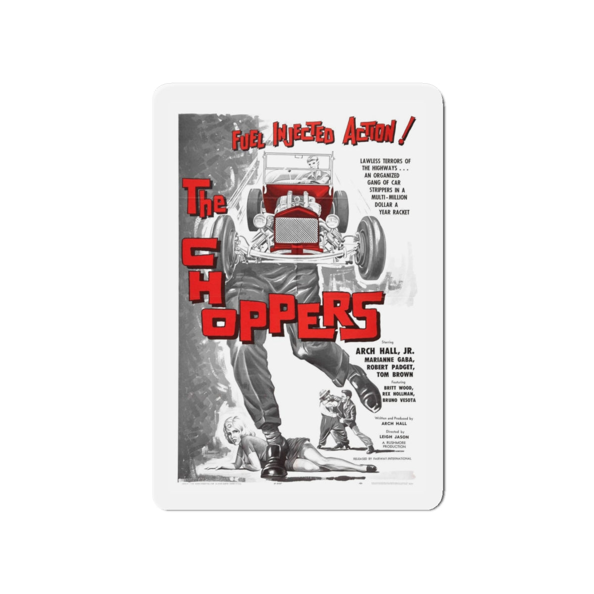 THE CHOPPERS 1961 Movie Poster - Refrigerator Magnet-4" x 4"-The Sticker Space