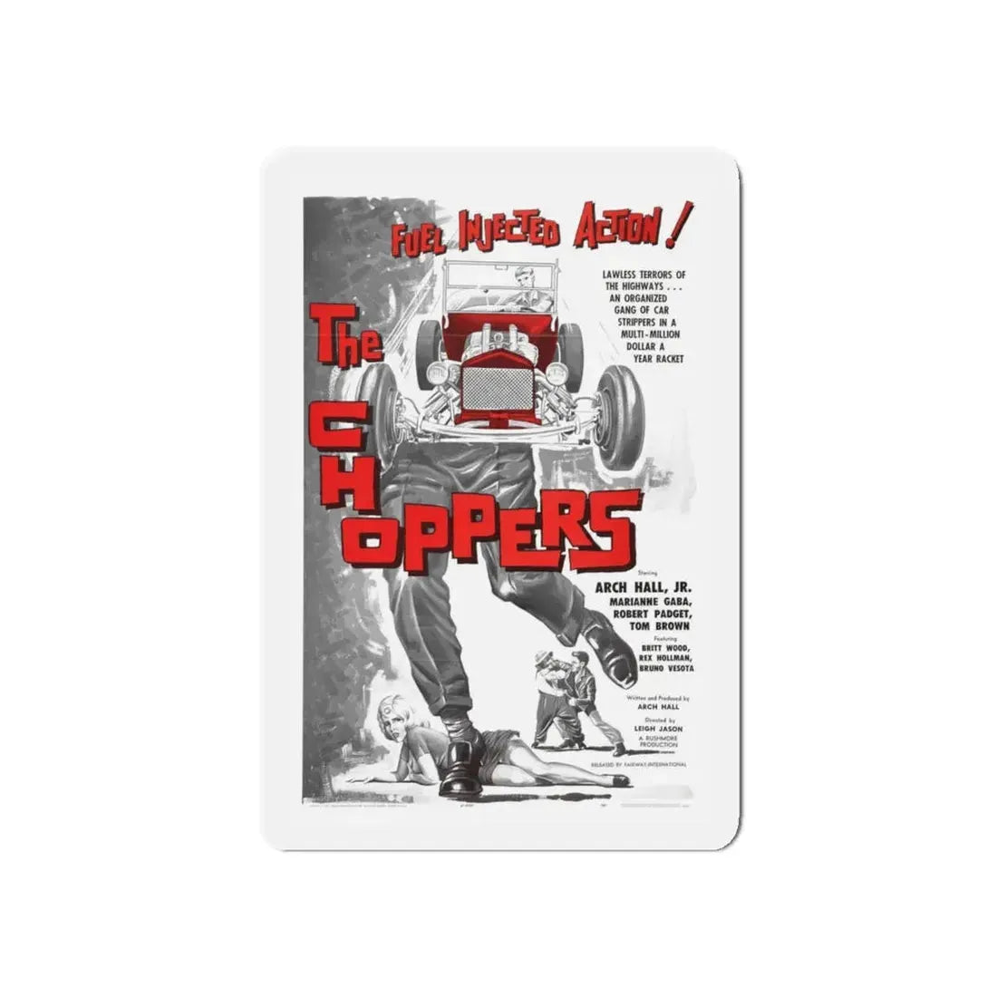 THE CHOPPERS 1961 Movie Poster - Refrigerator Magnet 5 Inch Die-Cut - The Sticker Space