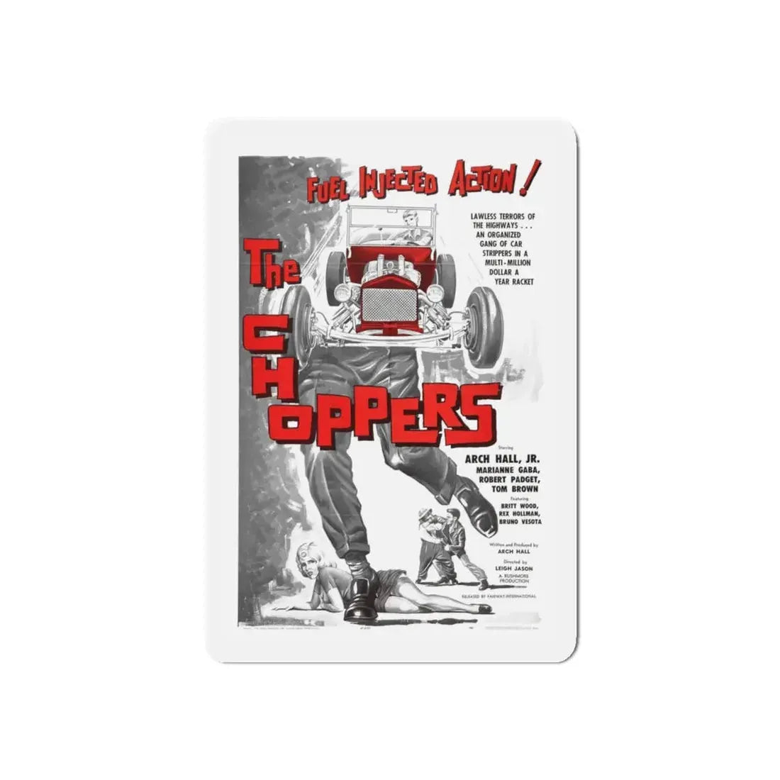 THE CHOPPERS 1961 Movie Poster - Refrigerator Magnet 6 Inch Die-Cut - The Sticker Space