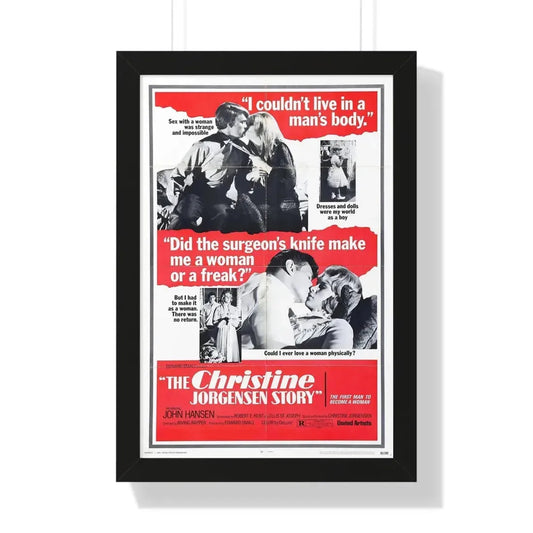 THE CHRISTINE JORGENSEN STORY 1970 - Framed Movie Poster 16″ x 24″ Black - The Sticker Space
