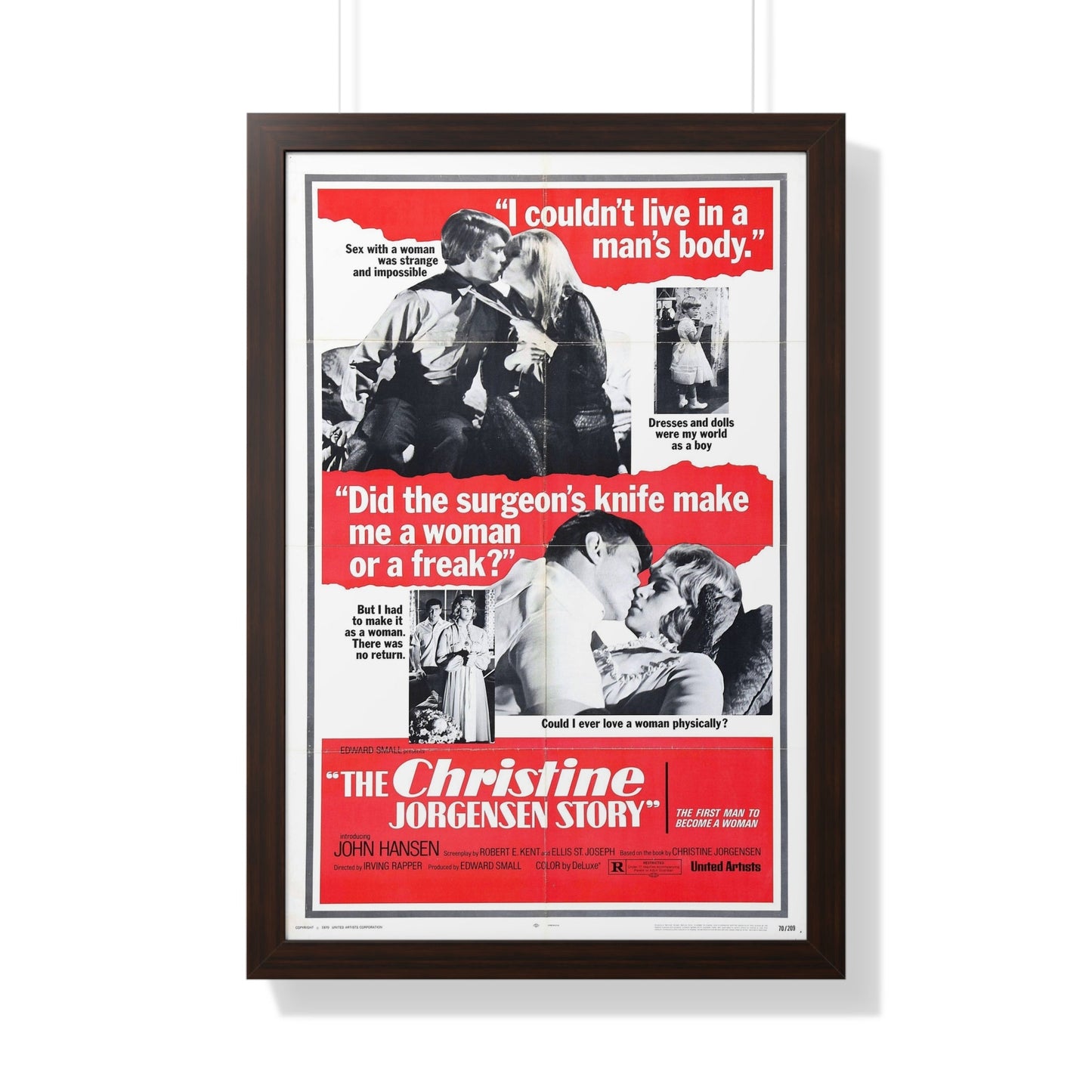 THE CHRISTINE JORGENSEN STORY 1970 - Framed Movie Poster-20" x 30"-The Sticker Space