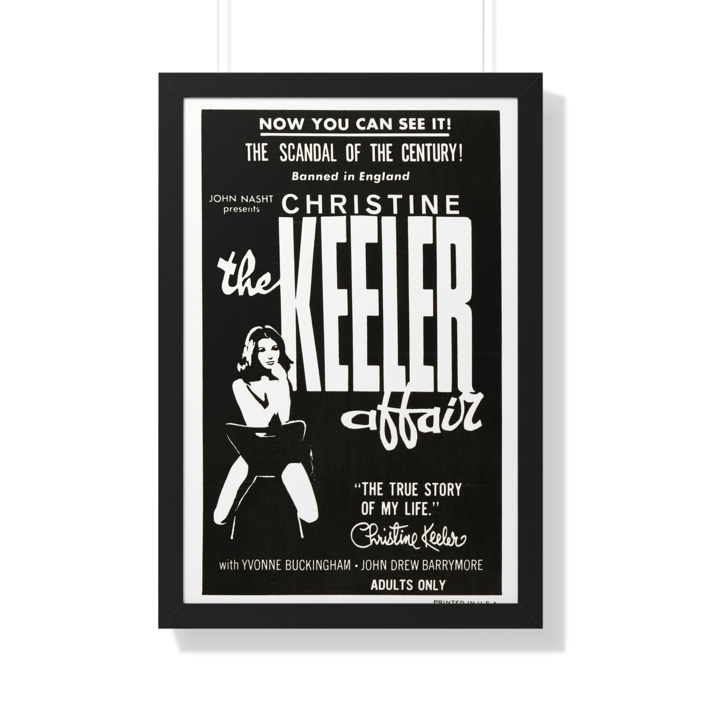 THE CHRISTINE KEELER AFFAIR 1963 - Framed Movie Poster-20" x 30"-The Sticker Space