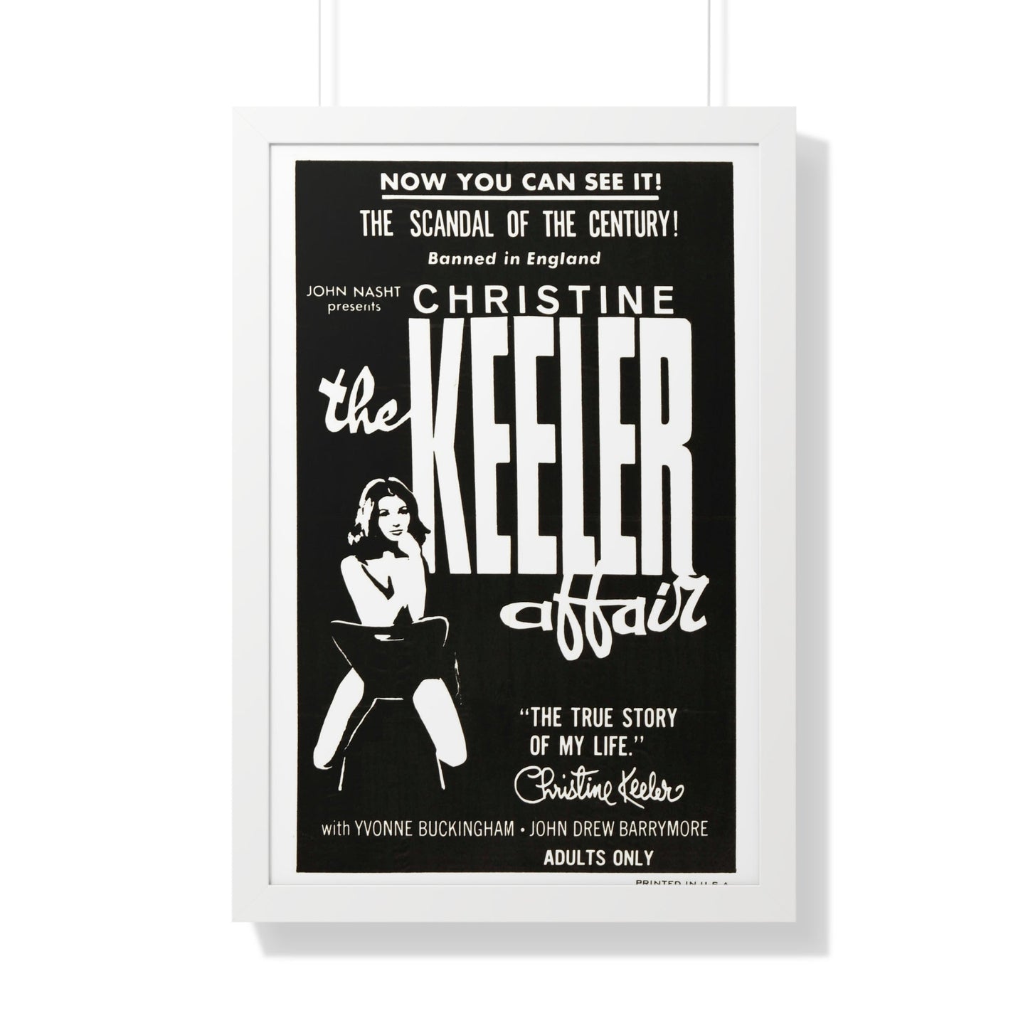 THE CHRISTINE KEELER AFFAIR 1963 - Framed Movie Poster-20" x 30"-The Sticker Space