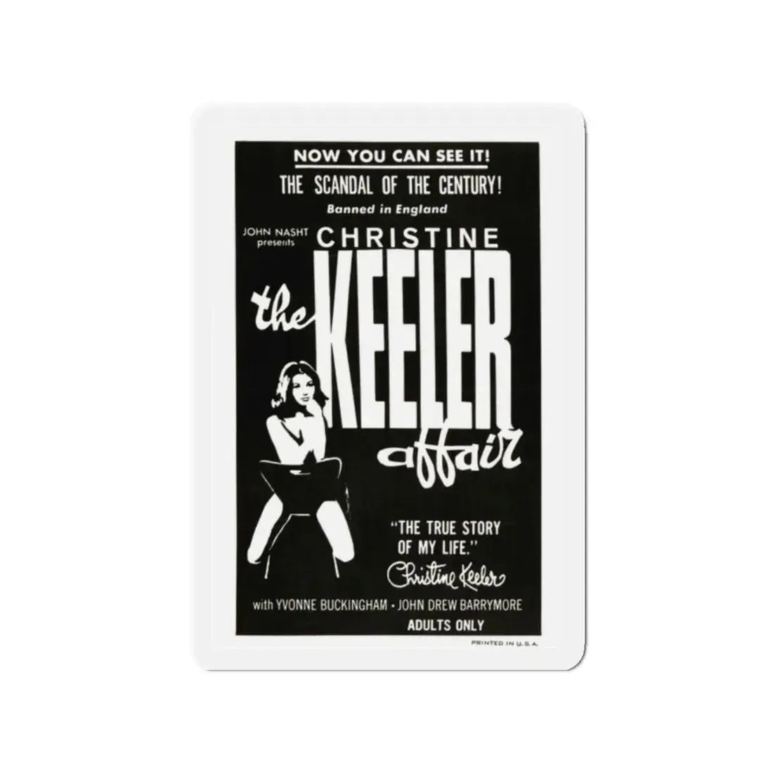 THE CHRISTINE KEELER AFFAIR 1963 Movie Poster - Refrigerator Magnet 2 Inch Die-Cut - The Sticker Space