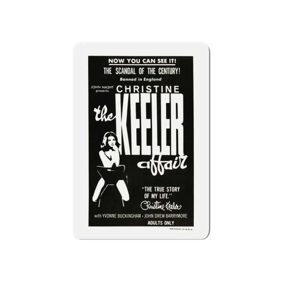 THE CHRISTINE KEELER AFFAIR 1963 Movie Poster - Refrigerator Magnet 3 Inch Die-Cut - The Sticker Space