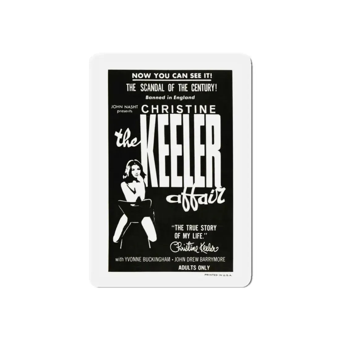 THE CHRISTINE KEELER AFFAIR 1963 Movie Poster - Refrigerator Magnet 4 Inch Die-Cut - The Sticker Space