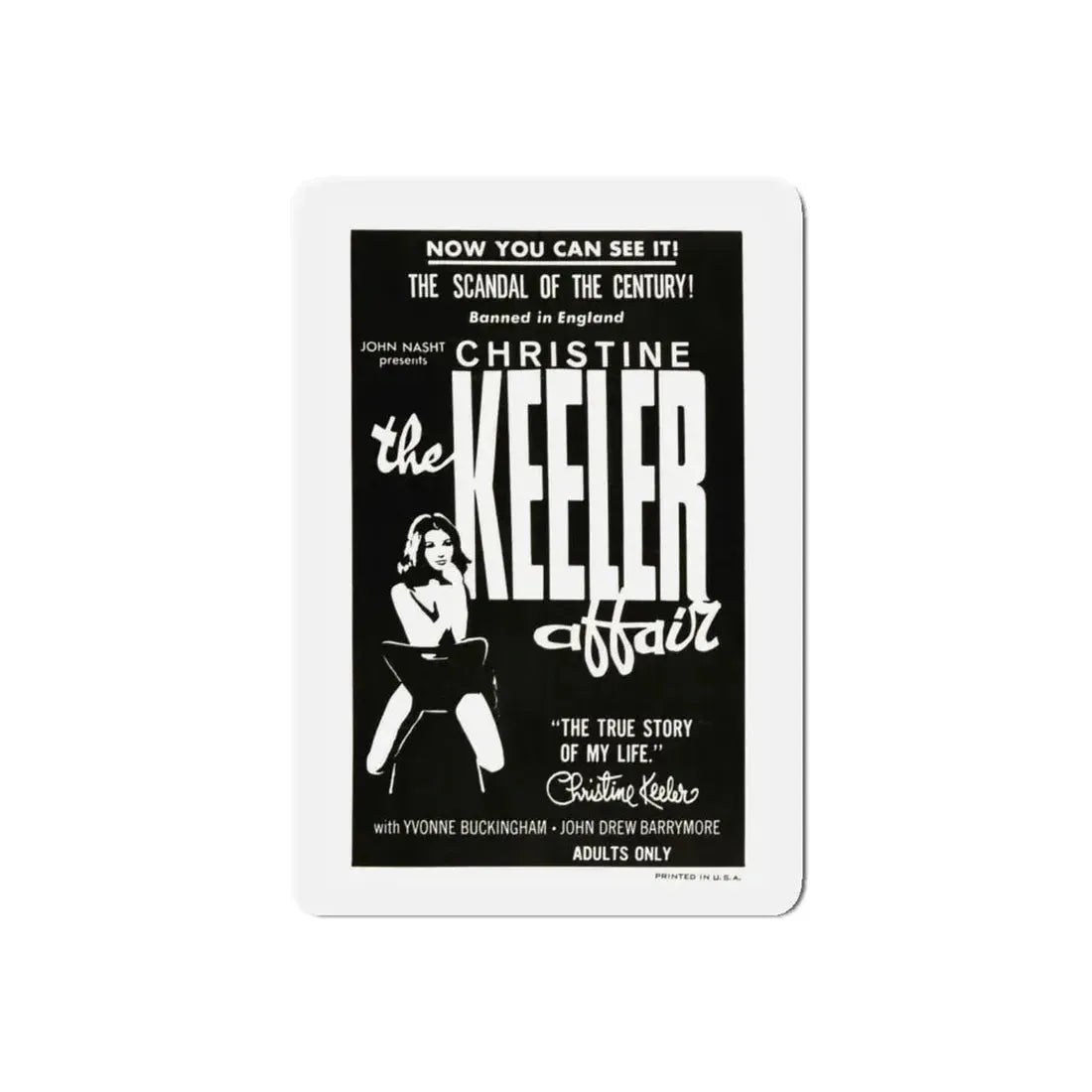 THE CHRISTINE KEELER AFFAIR 1963 Movie Poster - Refrigerator Magnet 5 Inch Die-Cut - The Sticker Space