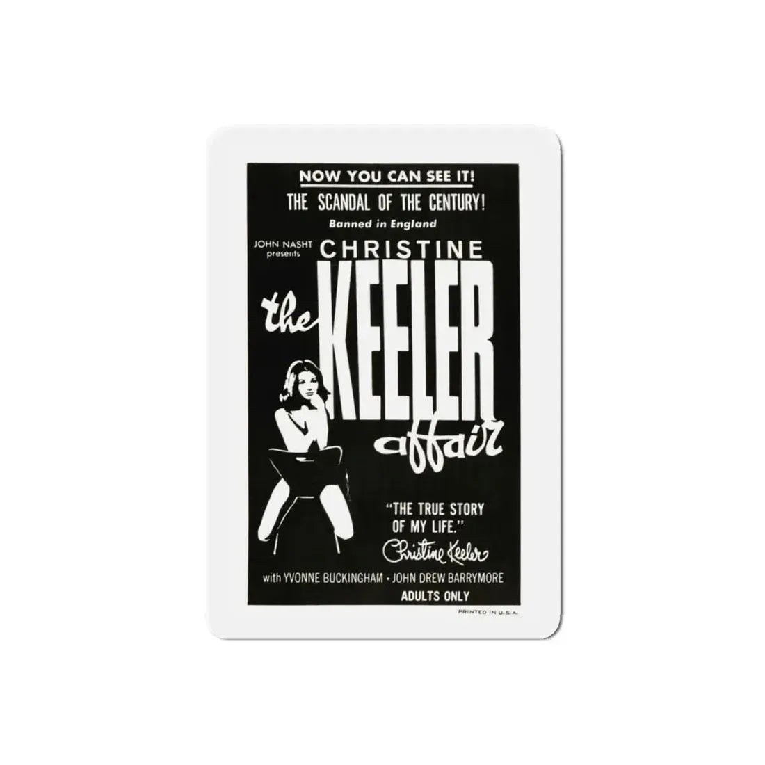THE CHRISTINE KEELER AFFAIR 1963 Movie Poster - Refrigerator Magnet 6 Inch Die-Cut - The Sticker Space
