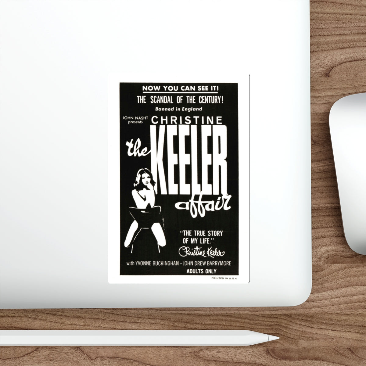 THE CHRISTINE KEELER AFFAIR 1963 Movie Poster STICKER Vinyl Die-Cut Decal-The Sticker Space