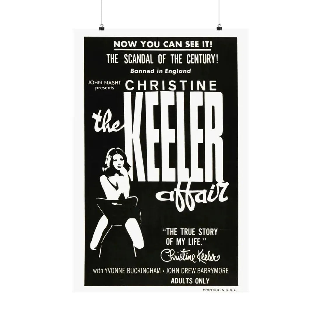 THE CHRISTINE KEELER AFFAIR 1963 - Paper Movie Poster 24″ x 36″ Matte - The Sticker Space