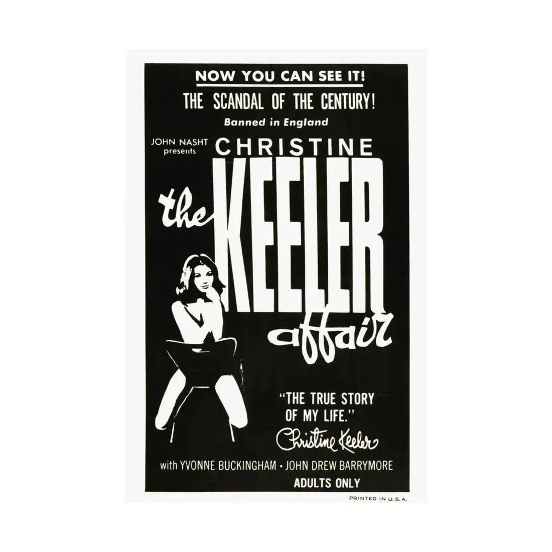THE CHRISTINE KEELER AFFAIR 1963 - Paper Movie Poster - The Sticker Space