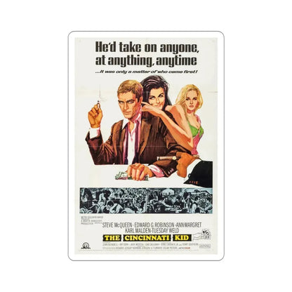 The Cincinnati Kid 1965 Movie Poster STICKER Vinyl Die-Cut Decal 4 Inch - The Sticker Space