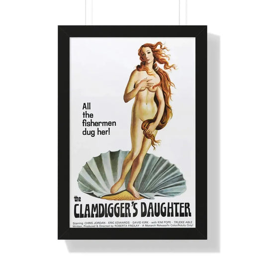 THE CLAMDIGGERS DAUGHTER 1974 - Framed Movie Poster 16″ x 24″ Black - The Sticker Space