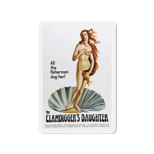 THE CLAMDIGGERS DAUGHTER 1974 Movie Poster - Refrigerator Magnet 2 Inch Die-Cut - The Sticker Space
