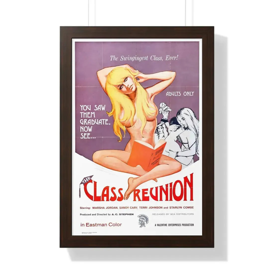 THE CLASS REUNION 1972 - Framed Movie Poster 16″ x 24″ Walnut - The Sticker Space