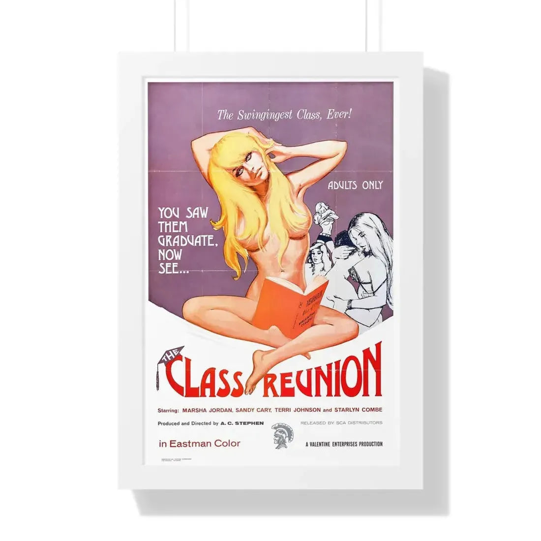 THE CLASS REUNION 1972 - Framed Movie Poster 16″ x 24″ White - The Sticker Space