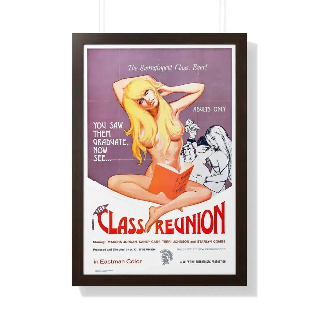 THE CLASS REUNION 1972 - Framed Movie Poster 20" x 30" Walnut - The Sticker Space