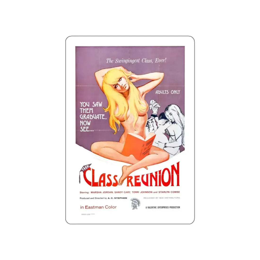 THE CLASS REUNION 1972 Movie Poster STICKER Vinyl Die-Cut Decal 3 Inch - The Sticker Space