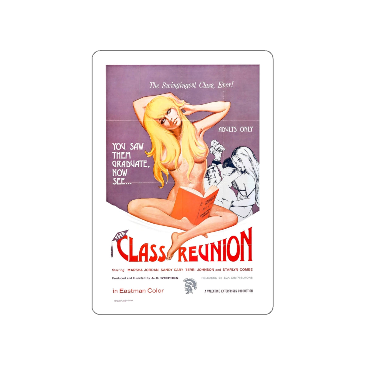 THE CLASS REUNION 1972 Movie Poster STICKER Vinyl Die-Cut Decal-White-The Sticker Space