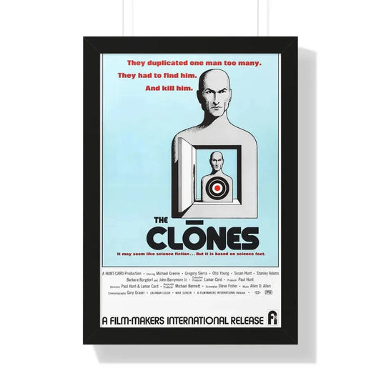 THE CLONES 1973 - Framed Movie Poster 16″ x 24″ Black - The Sticker Space