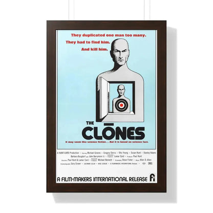THE CLONES 1973 - Framed Movie Poster 16″ x 24″ Walnut - The Sticker Space