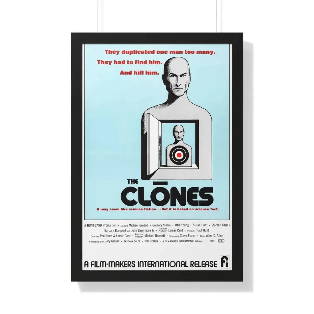 THE CLONES 1973 - Framed Movie Poster 20" x 30" Black - The Sticker Space