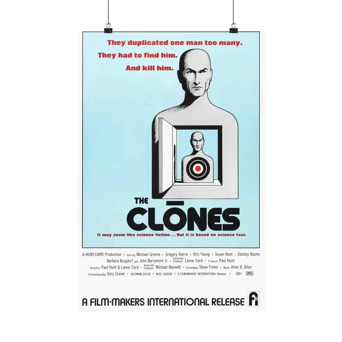 THE CLONES 1973 - Paper Movie Poster 16″ x 24″ Matte - The Sticker Space