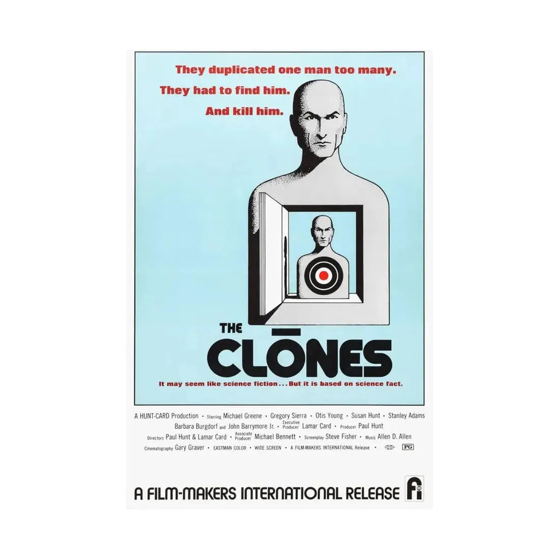 THE CLONES 1973 - Paper Movie Poster - The Sticker Space