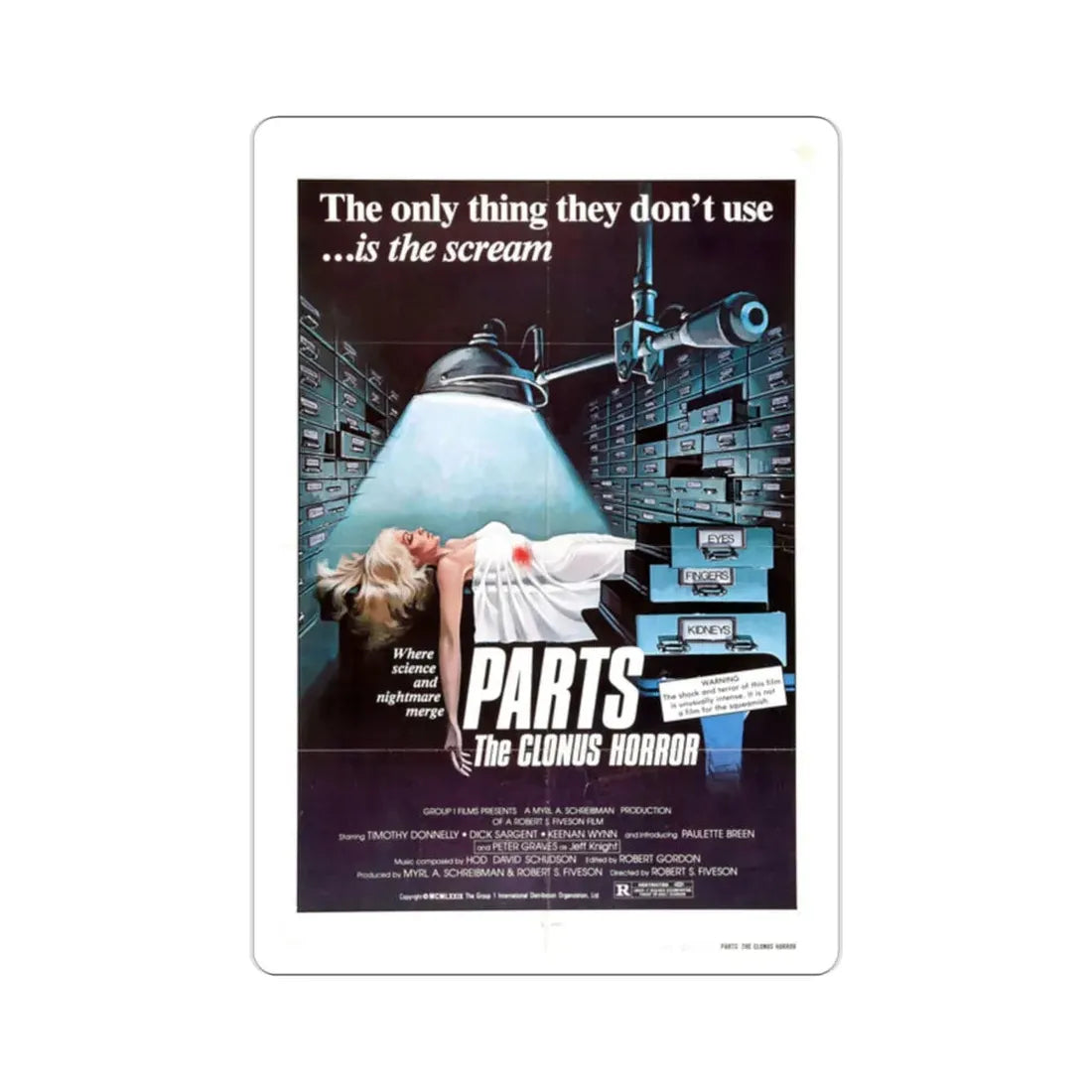 The Clonus Horror 1979 Movie Poster STICKER Vinyl Die-Cut Decal 2 Inch - The Sticker Space