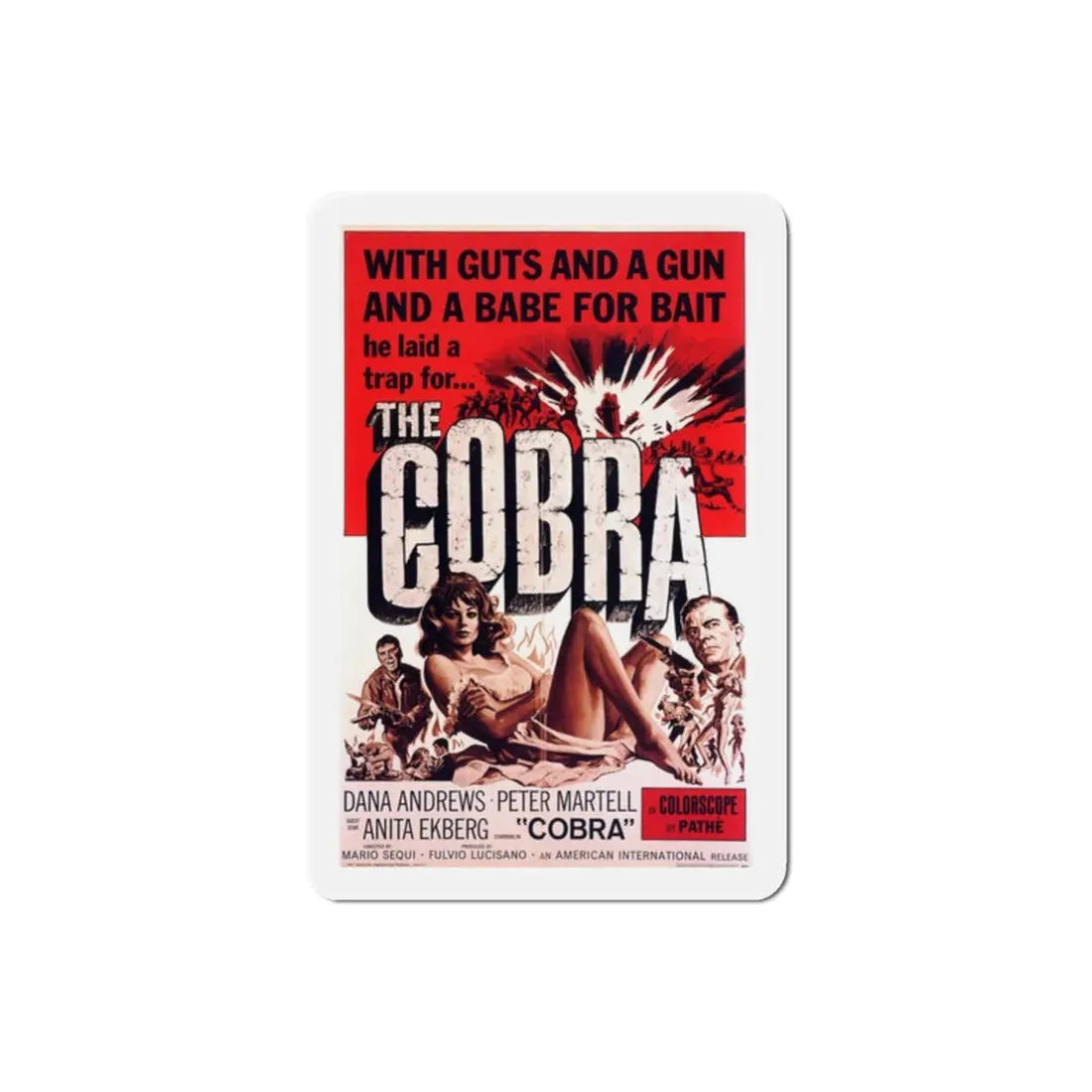 The Cobra 1968 Movie Poster Refrigerator Magnet 2 Inch - The Sticker Space