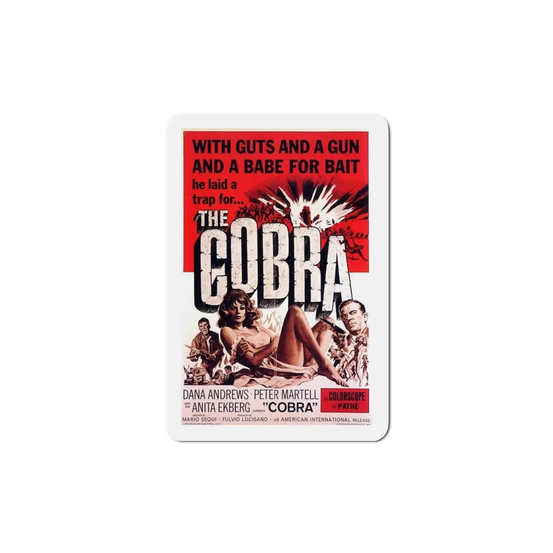 The Cobra 1968 Movie Poster Refrigerator Magnet 5 Inch - The Sticker Space