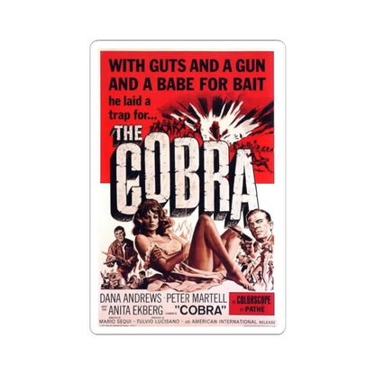 The Cobra 1968 Movie Poster - STICKER Vinyl Kiss-Cut Decal 2 Inch White - The Sticker Space