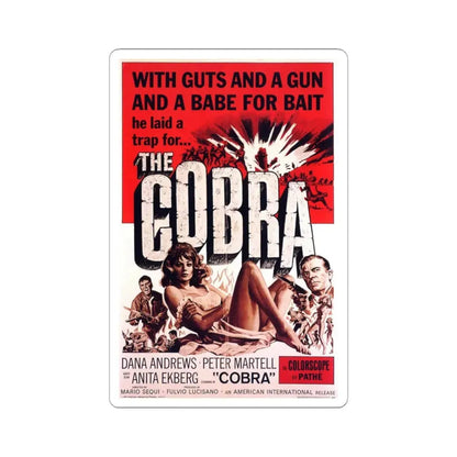 The Cobra 1968 Movie Poster - STICKER Vinyl Kiss-Cut Decal 4 Inch White - The Sticker Space