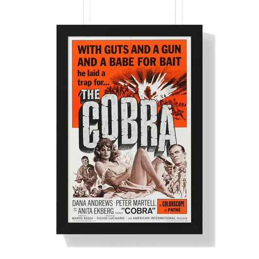 THE COBRA 1986 - Framed Movie Poster 16″ x 24″ Black - The Sticker Space