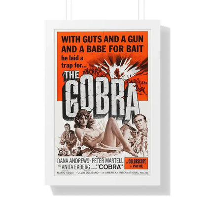 THE COBRA 1986 - Framed Movie Poster 16″ x 24″ White - The Sticker Space