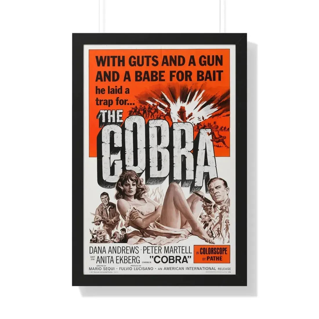 THE COBRA 1986 - Framed Movie Poster 20" x 30" Black - The Sticker Space