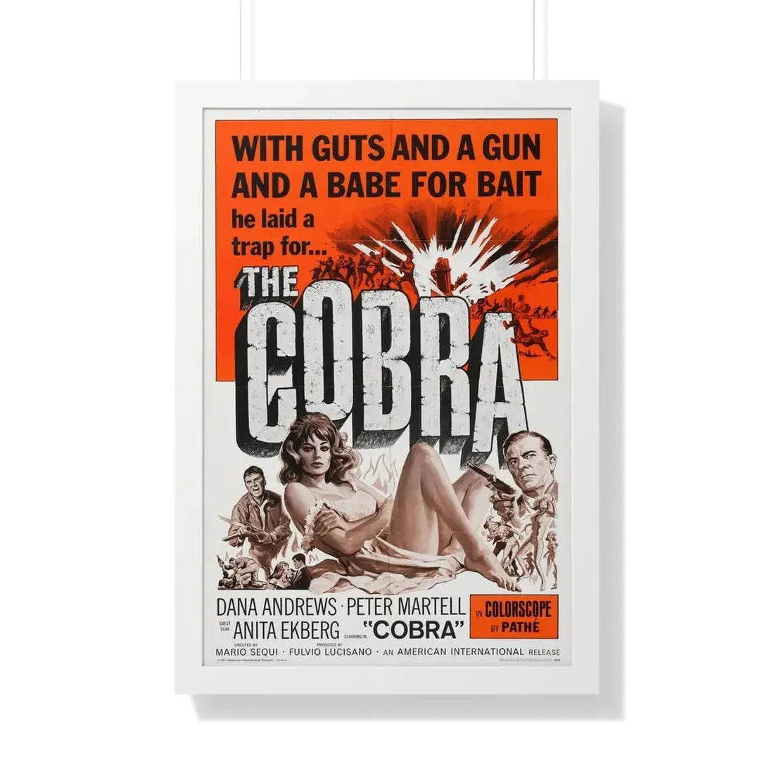 THE COBRA 1986 - Framed Movie Poster 20" x 30" White - The Sticker Space